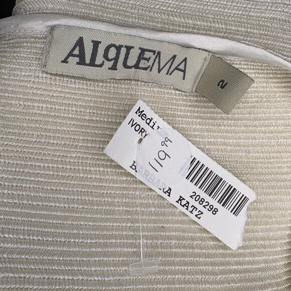 NWT Alquema Quiet Luxury Ivory Oversized Ribbed Dolman Sleeve Top Womens Sz 2 XL - Picture 4 of 7